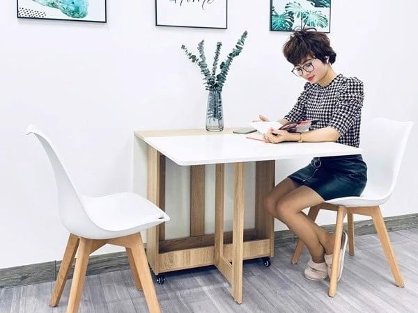 Bàn Ăn Thông Minh Xếp Gọn Có Bánh Xe BAX-14