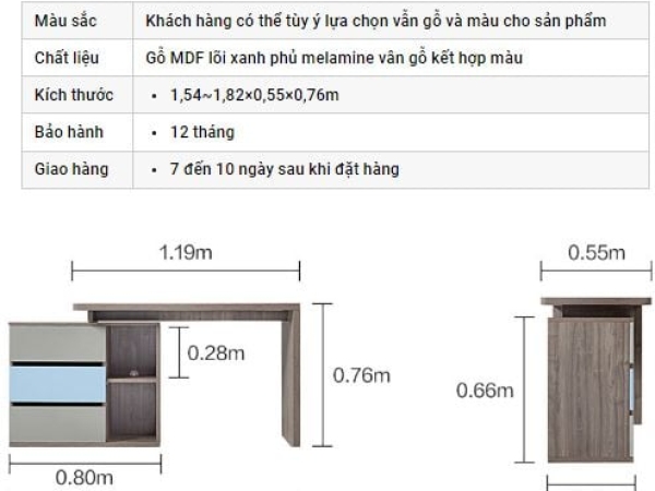 Bàn Học và Làm Việc Thông Minh Dalot