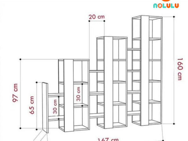 Kệ trang trí phòng khách hiện đại Nolulu - KPK002