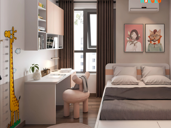 Thiết kế nội thất phòng ngủ bé gái hiện đại Nolulu - BG001