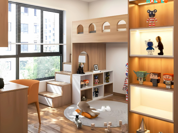 Thiết kế nội thất phòng ngủ bé trai hiện đại Nolulu - BT002